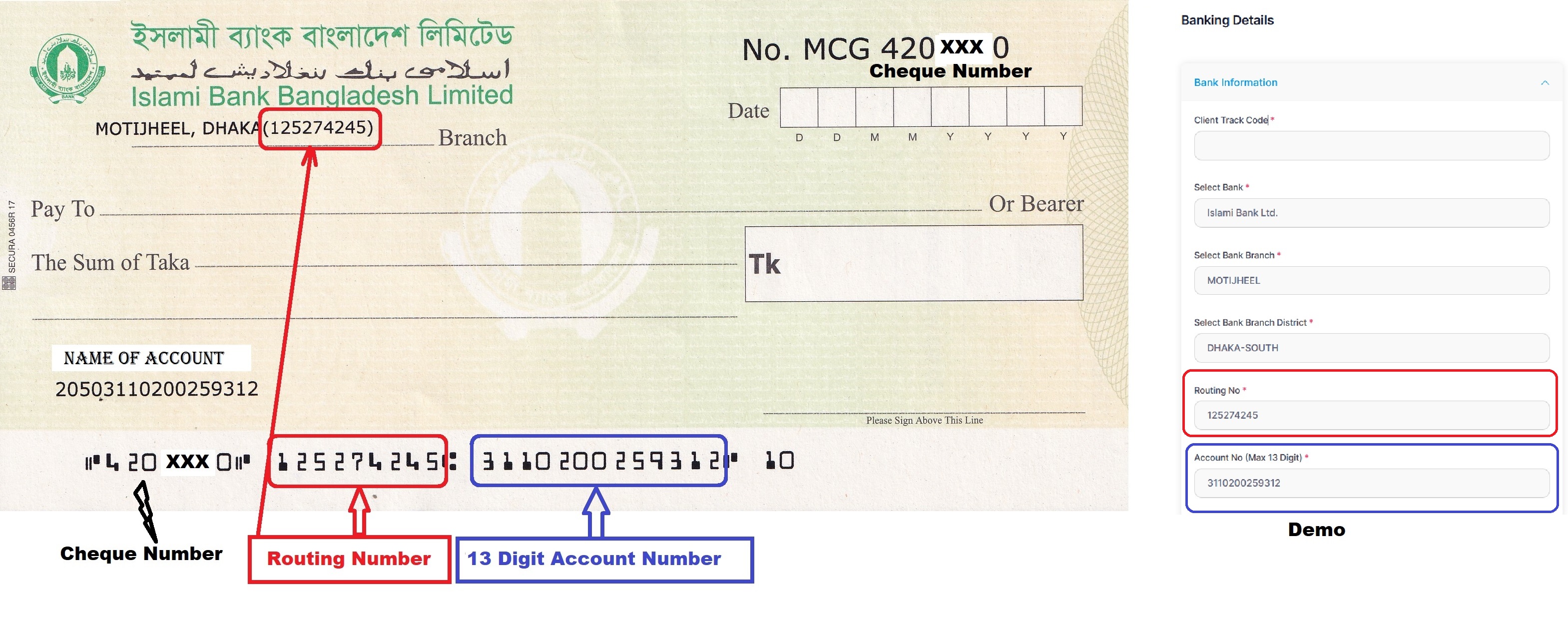 Cheque Example photo